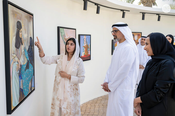 Khaled bin Mohamed bin Zayed visits National Art Expressions exhibition