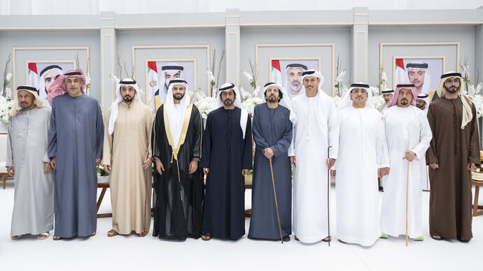 Khalifa bin Tahnoon bin Mohammed attends Khalifa Hadef Al Dhaheri wedding reception