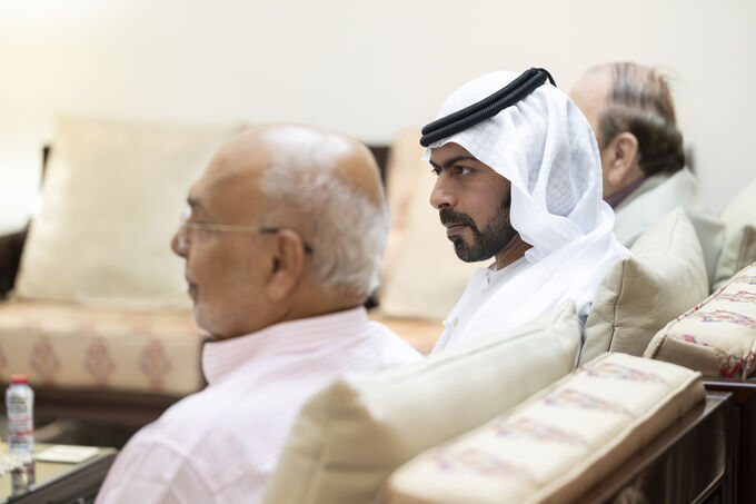 Khalifa bin Tahnoon bin Mohammed offers condolences on the passing of Dr George Mathew’s wife