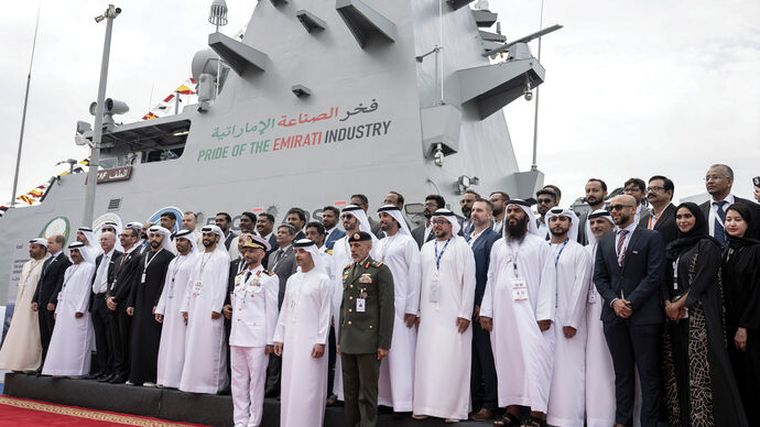 Hazza bin Zayed inaugurates Al Taf missile boat at NAVDEX 2025