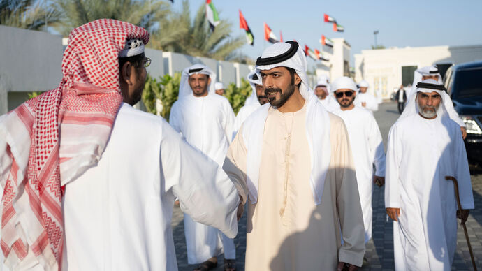 Khalifa bin Tahnoon bin Mohammed attends a wedding reception of Mohamed Suhail Al Ameri and Ahmed Saqr Al Ameri