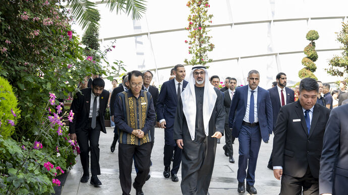 Crown Prince of Abu Dhabi visits Gardens by the Bay in Singapore