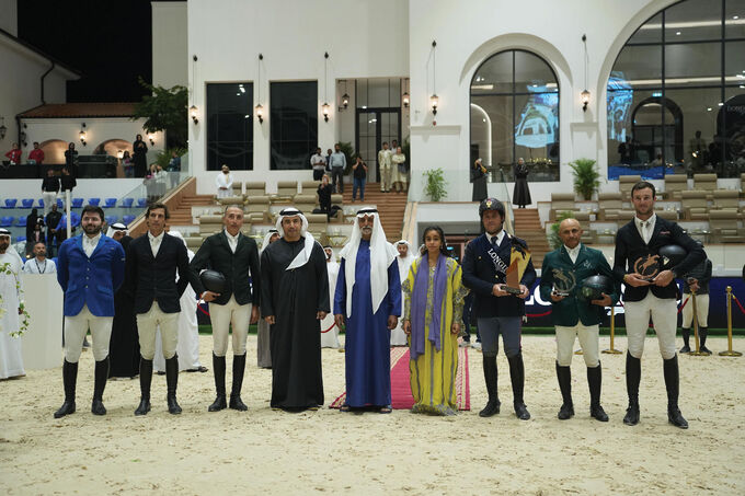 v|Nahyan bin Mubarak honours winner of Longines Grand Prix title at 12th FBMA International Show Jumping Cup