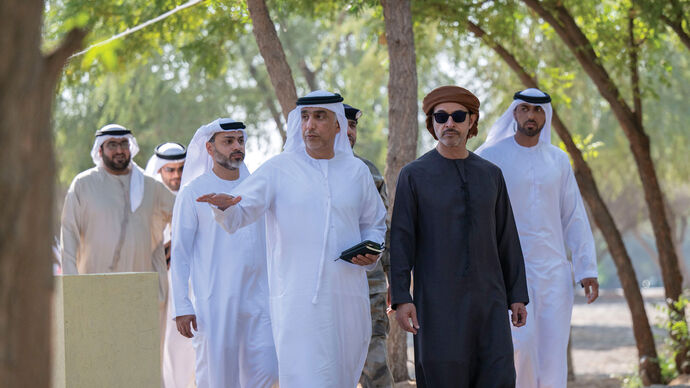 Hazza bin Zayed tours Al Ain Region to review key community facilities and development projects