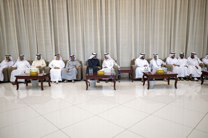 Ruler of Umm Al Quwain receives condolences from Crown Prince of Abu Dhabi on the passing of Sheikh Abdullah bin Ahmed bin Rashid Al Mualla