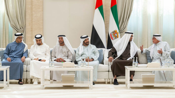 UAE President accepts condolences over passing of Tahnoun bin Mohammed from world leaders, their delegations, Sheikhs, other representatives