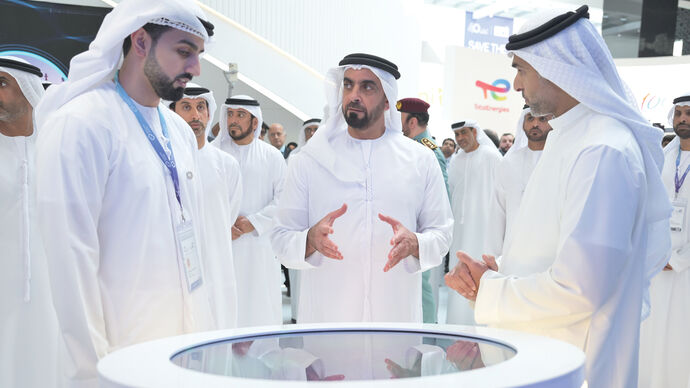 Saif bin Zayed tours pavilions at ADIPEC 2024