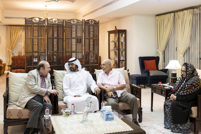 Khalifa bin Tahnoon bin Mohammed offers condolences on the passing of Dr George Mathew’s wife