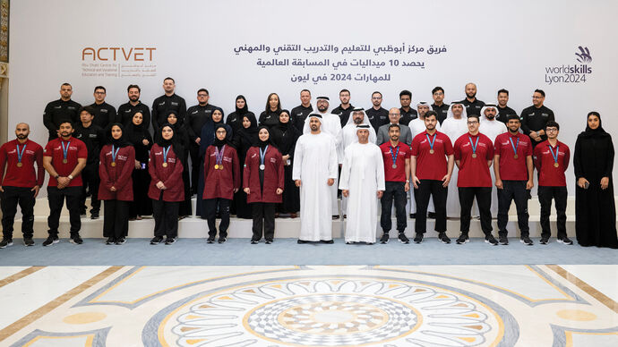 Theyab bin Mohamed bin Zayed receives ACTVET team after 10-medal win at WorldSkills Lyon 2024