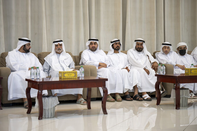 Ruler of Umm Al Quwain receives condolences from Crown Prince of Abu Dhabi on the passing of Sheikh Abdullah bin Ahmed bin Rashid Al Mualla