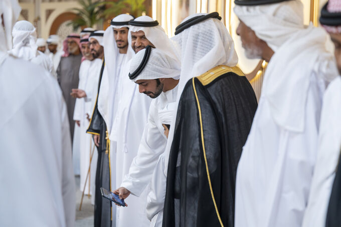 Khalifa bin Tahnoon bin Mohammed attends Humaid Rashed Al Shamsi wedding reception