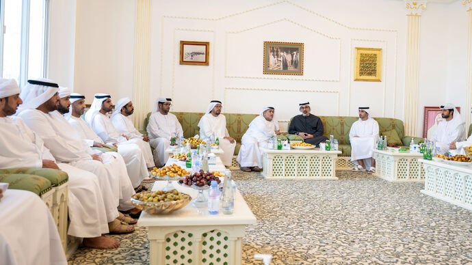 Khaled bin Mohamed bin Zayed offers condolences on the passing of Shamma Ahmed Eissa Al Hameli